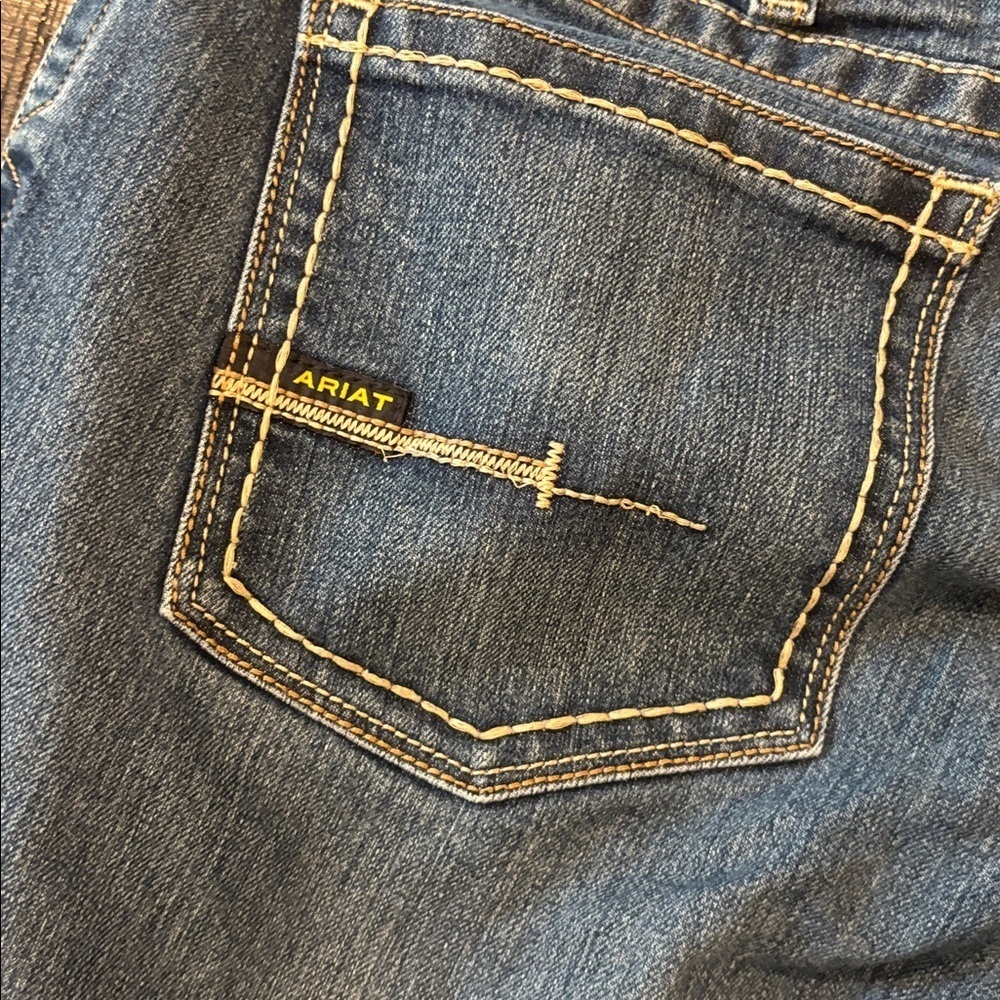 ARIAT REBAR M5 DURASTRETCH EDGE MEDIUM WASH STACKABLE STRAIGHT LEG WORK JEAN - Picture 9 of 16
